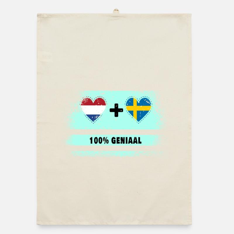 Drapeau 100% Genius de la Suède et des Pays-Bas Torchon bio
