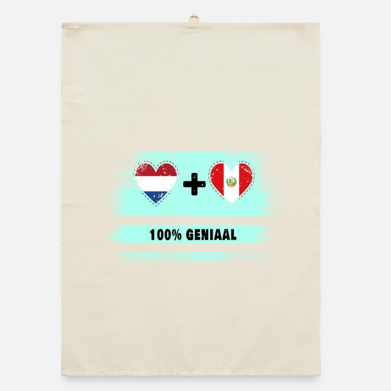 Pérou et Pays-Bas Drapeau 100% Genius Torchon bio