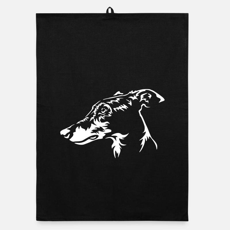 Greyhound Head « Black Edition » Torchon bio