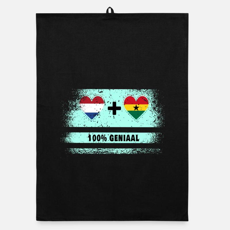 Drapeau 100% Genius du Ghana et des Pays-Bas Torchon bio