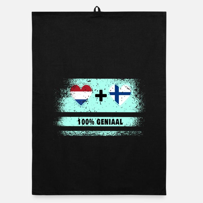 Drapeau 100% Genius de la Finlande et des Pays-Bas Torchon bio
