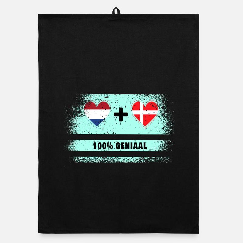 Danemark et Pays-Bas 100% Genius flag Torchon bio