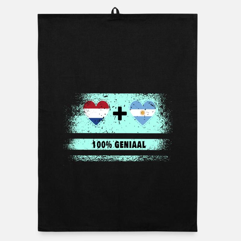 Drapeau 100% Genius de l’Argentine et des Pays-Bas Torchon bio