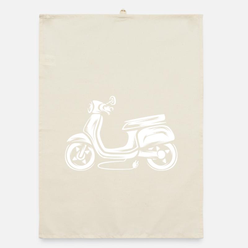 Electric Scooter Illustration - E Moped Driver Organic dish towel