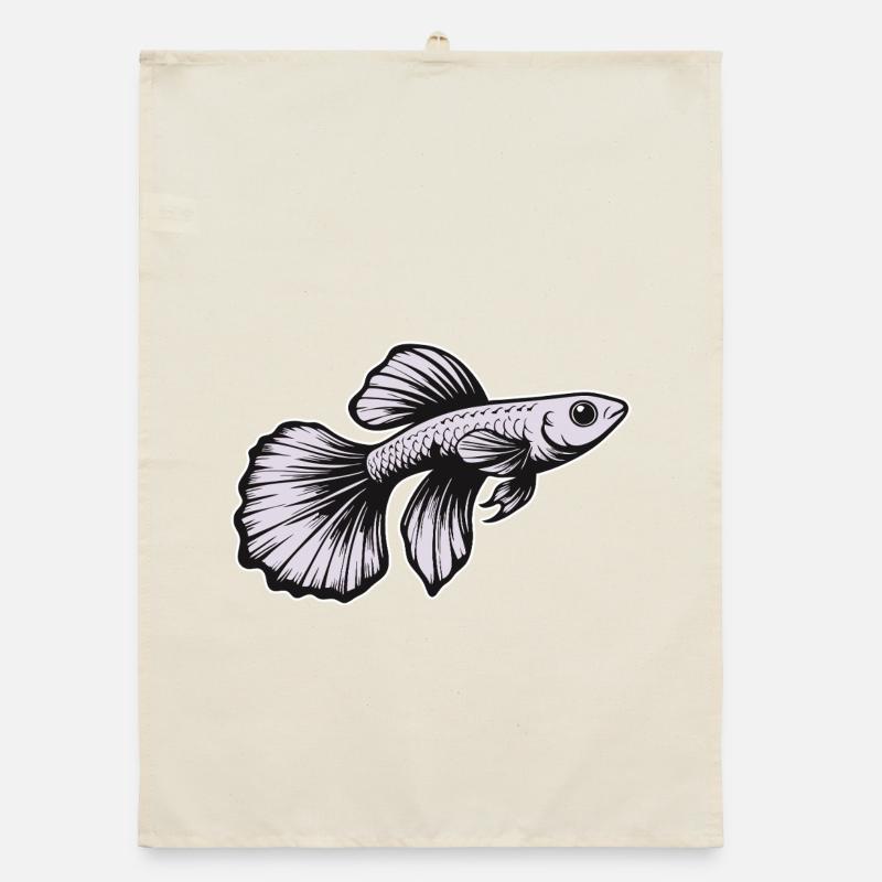 White Guppy Design – Aquarium Fish Organic dish towel