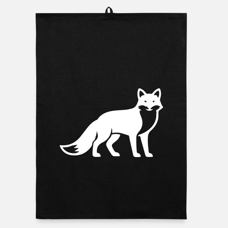 Silhouette d’animal renard Torchon bio