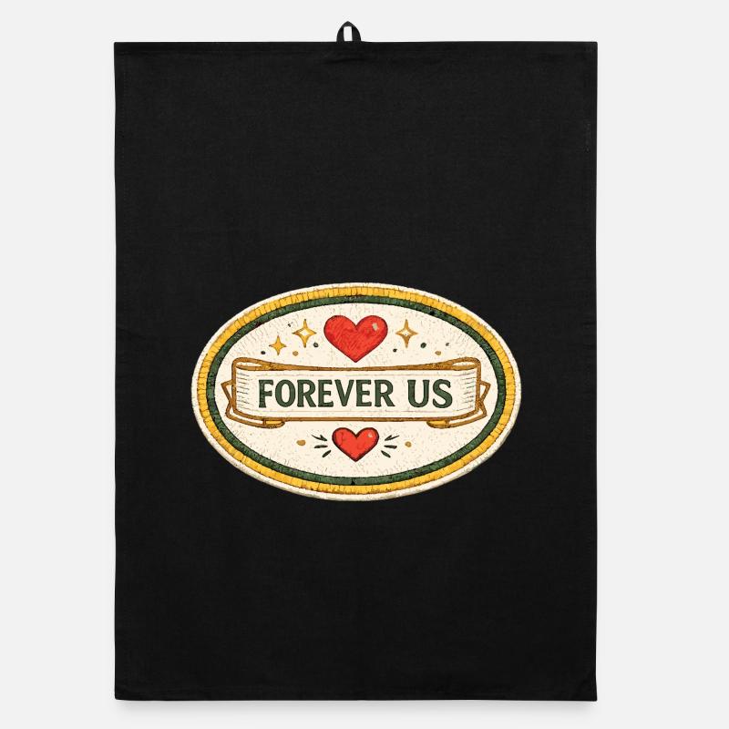 Forever Us Liebe Valentinstag Design Geschenk Organic Geschirrtuch