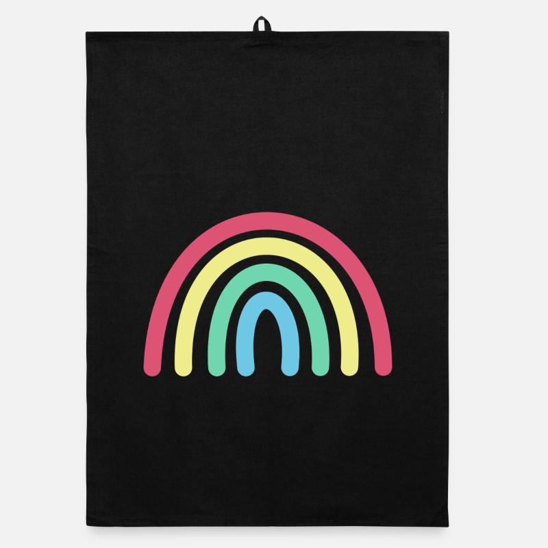 Regenbogen - Organic Geschirrtuch - Schwarz