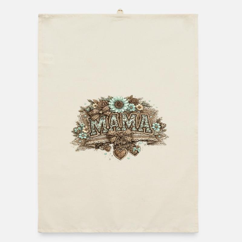 Vintage Mama Türkis | Muttertagsgeschenk Organic Geschirrtuch