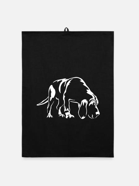Bloodhound "Black Edition" - Organic Geschirrtuch - Schwarz - Vorne