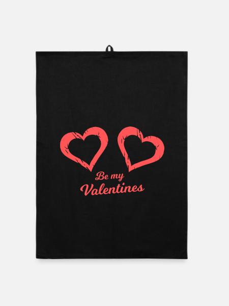 Sois mon pinceau cœur de la Saint-Valentin - Torchon bio - noir - Devant