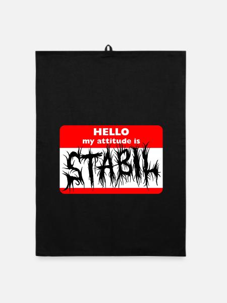 STABIL - HELLO DEATH METAL - Organic Geschirrtuch - Schwarz - Vorne