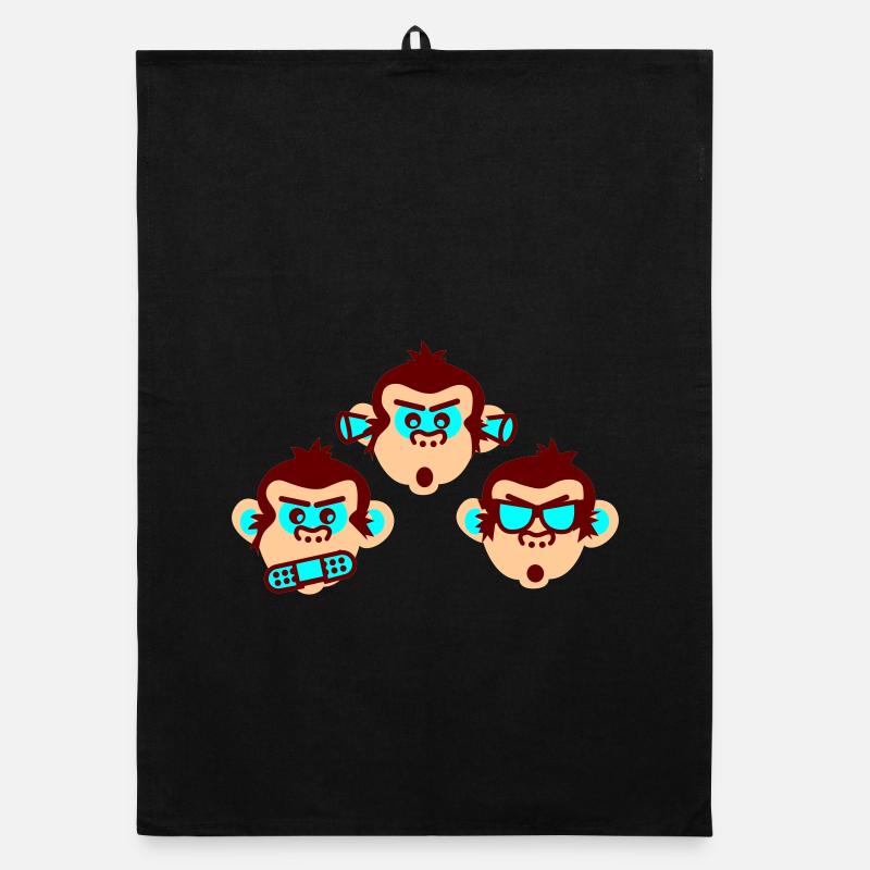three wise monkeys Organic dish towel