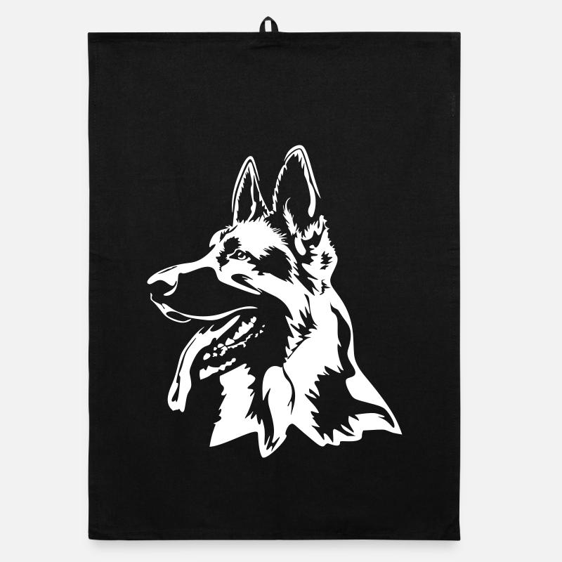 German shepherd head "Black Edition" Organic dish towel