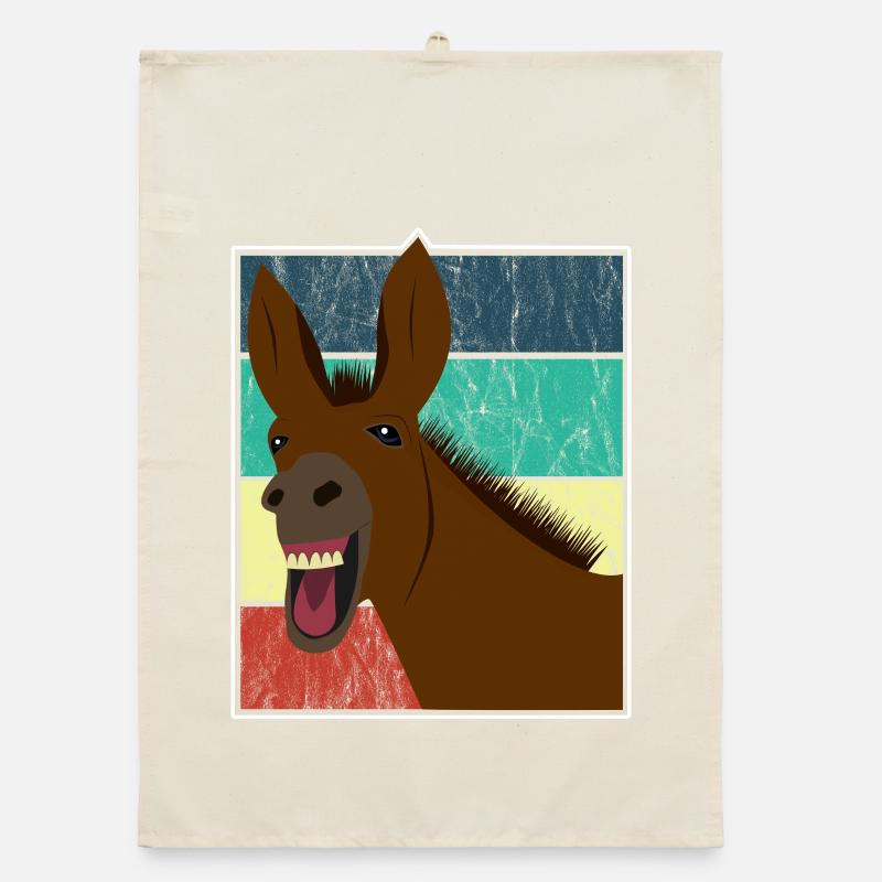 Maultier Muli Esel Pferd Vintage Geschenk Organic Geschirrtuch
