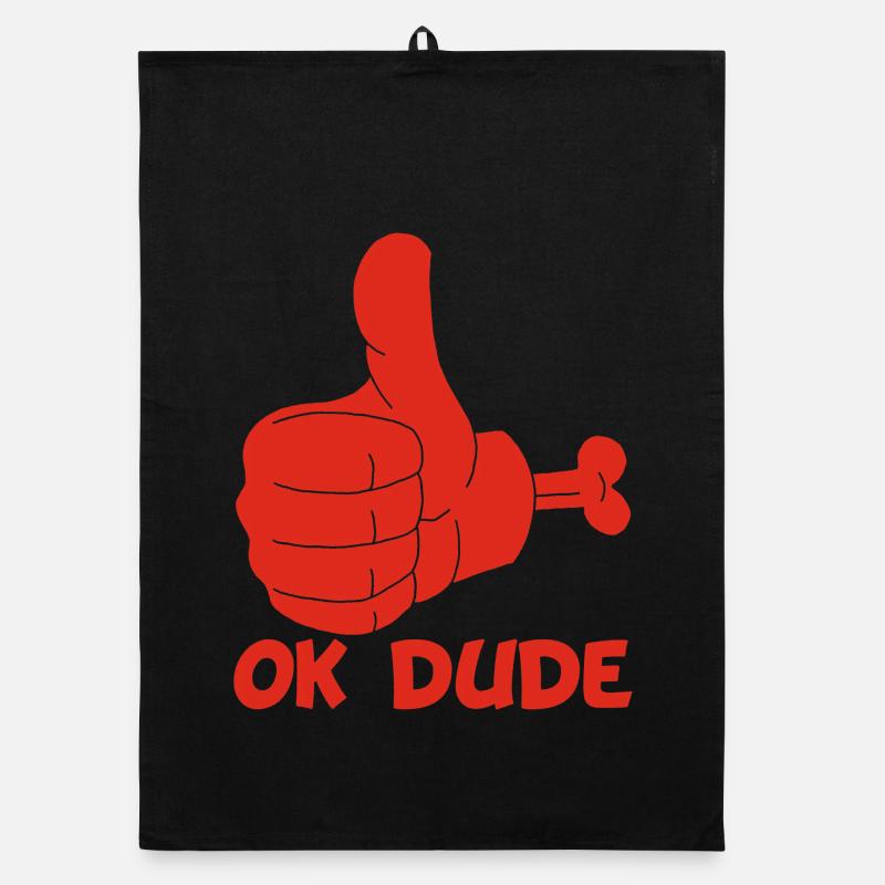 Ok Mann! (rot) Organic Geschirrtuch