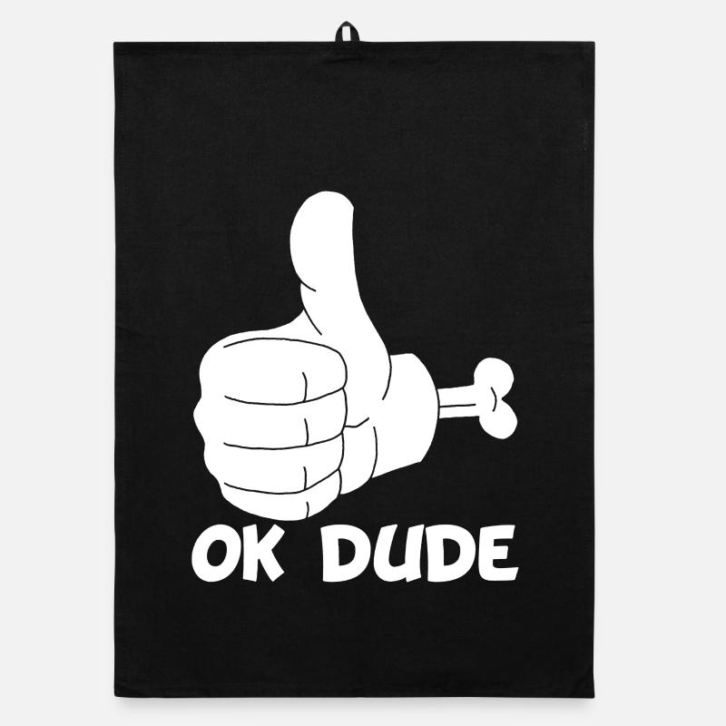 Ok man! (white) Organic dish towel