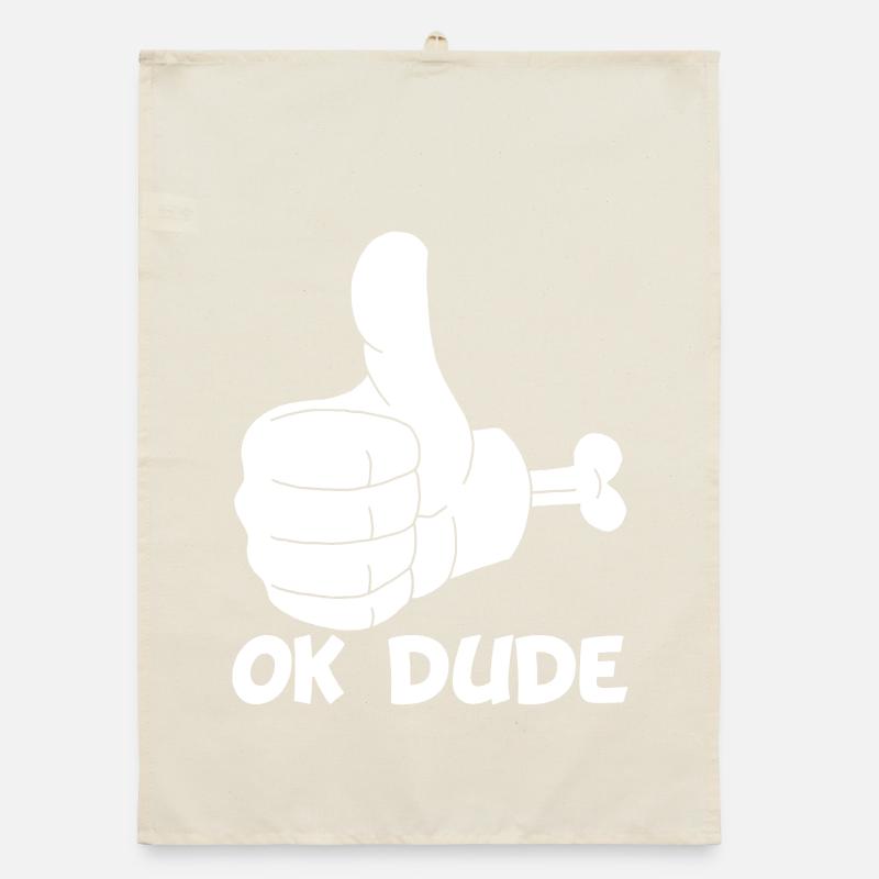 Ok man! (white) Organic dish towel