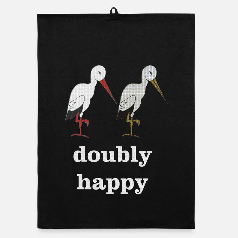 cigogne doublement heureuse Torchon bio