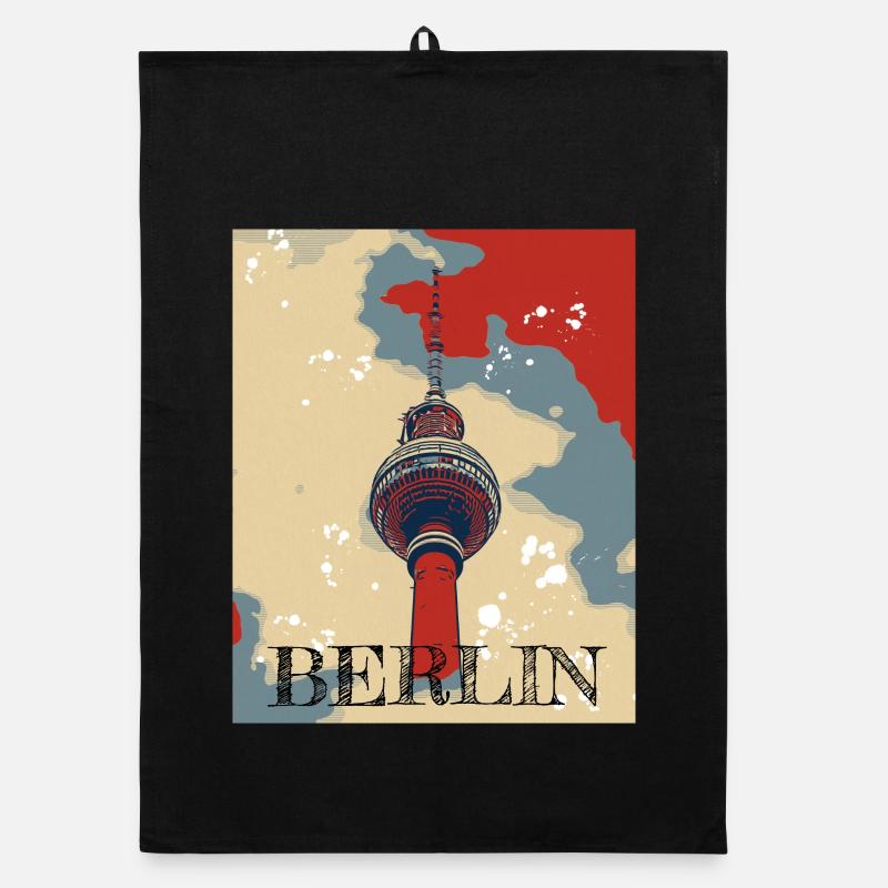 Fernsehturm Berlin The Place to be Organic Geschirrtuch