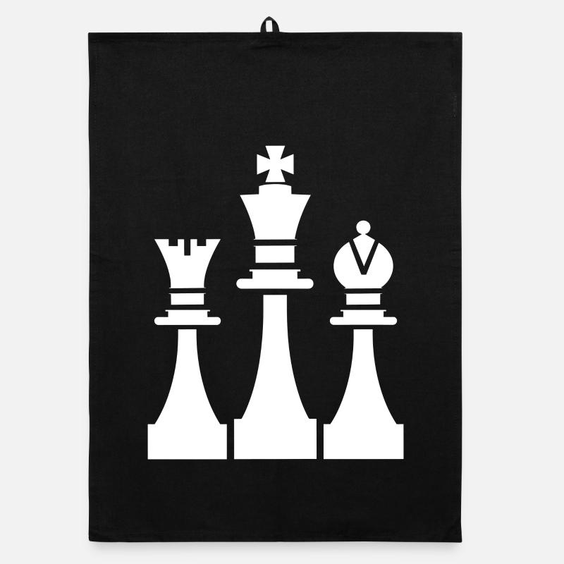 Chess Pieces Drawing Organic dish towel
