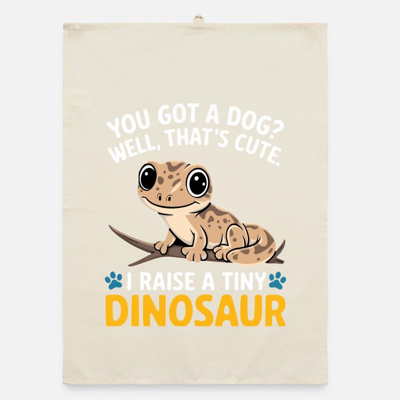 Funny Tiny Dinosaur Lizard Organic dish towel