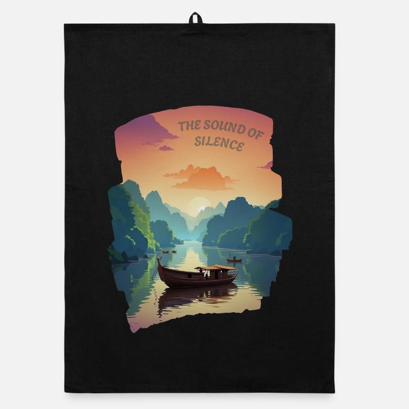 Le son du silence - Soleil couchant Torchon bio