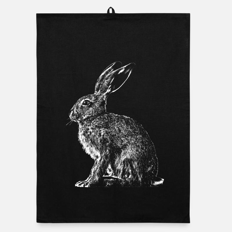 Hare / Hare / Hare / Bunny Organic dish towel
