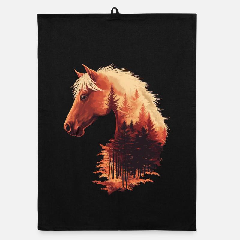 Pferd Herbst Organic Geschirrtuch