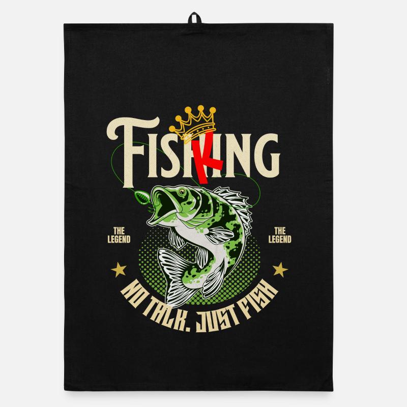 Fish King Angler Design Organic Geschirrtuch