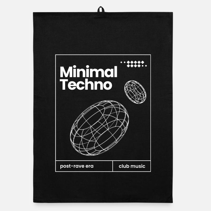 Minimal-Techno-Musik-Sphären-Design Organic Geschirrtuch