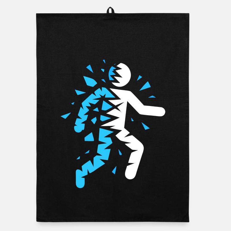 Blue exploded silhouette Organic dish towel