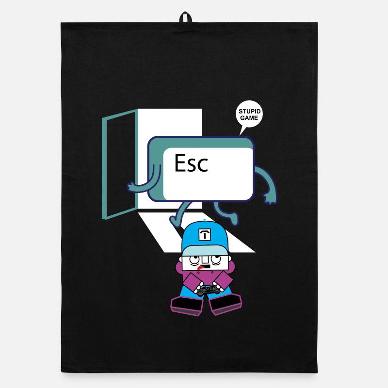 Escape Key Hero Retro Gamer Keycap Organic dish towel