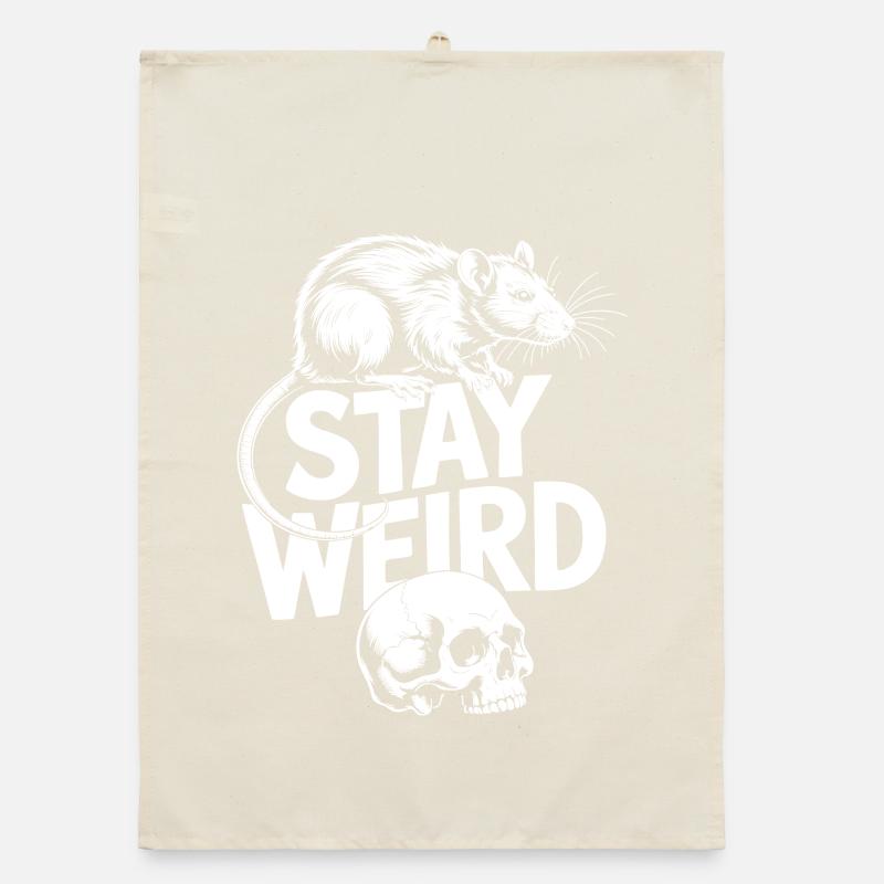 Bleib eigenwillig Ratte und Schädel Organic Geschirrtuch