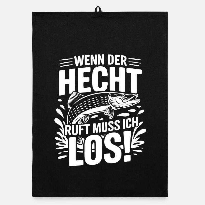 Angler Spruch Hecht Organic Geschirrtuch