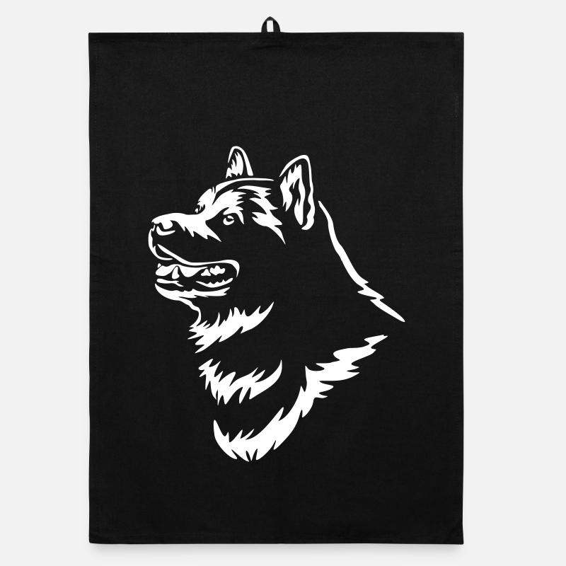 Alaskan Malamute Head "Black Edition" Organic dish towel