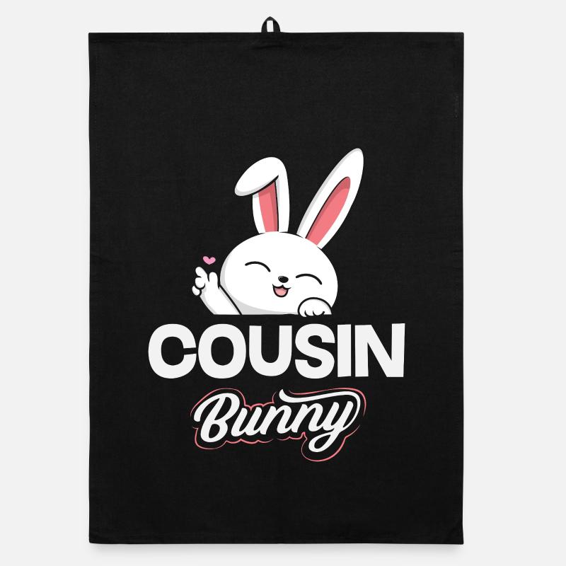 Joyeuse Pâques, douce chasse aux œufs du lapin, œufs de Pâques Torchon bio
