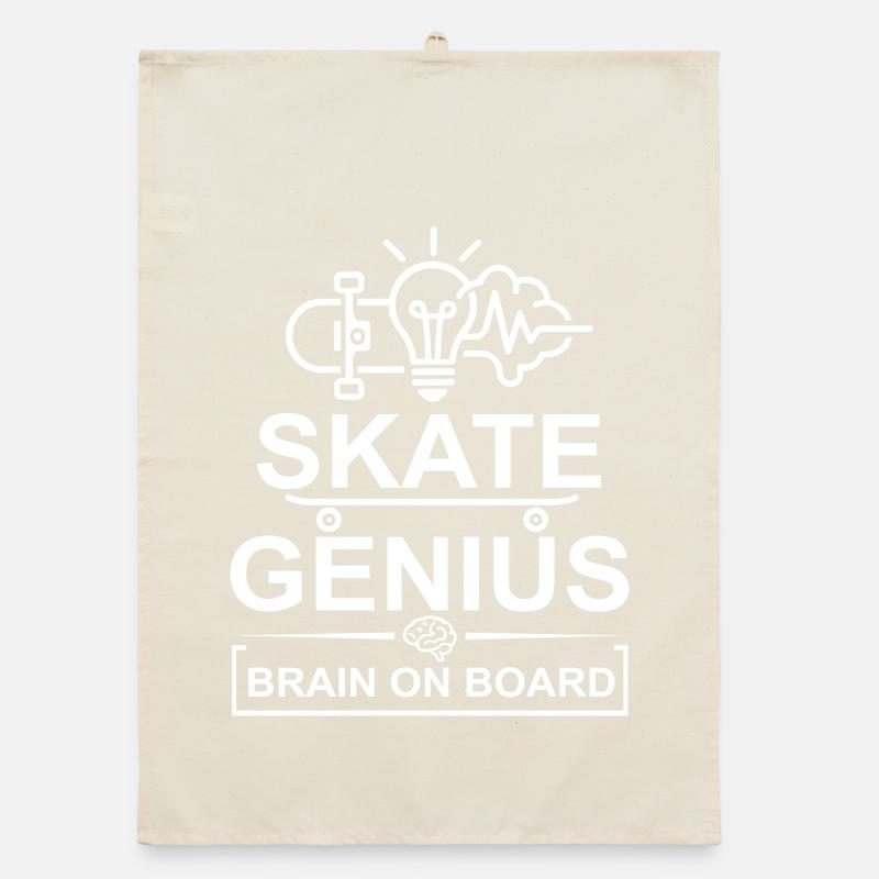 Genius Skateboard Brain on Board Organic dish towel
