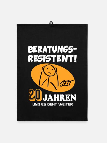Comic Geburtstag 20 Jahre Happy Birthday - Organic Geschirrtuch - Schwarz - Vorne