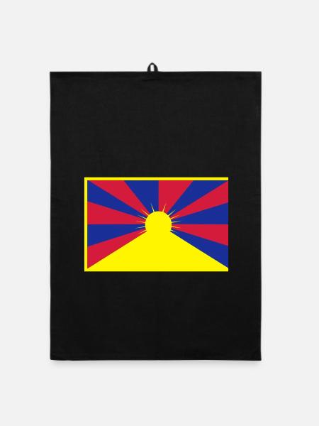 Flag of Tibet - Organic dish towel - black - Front