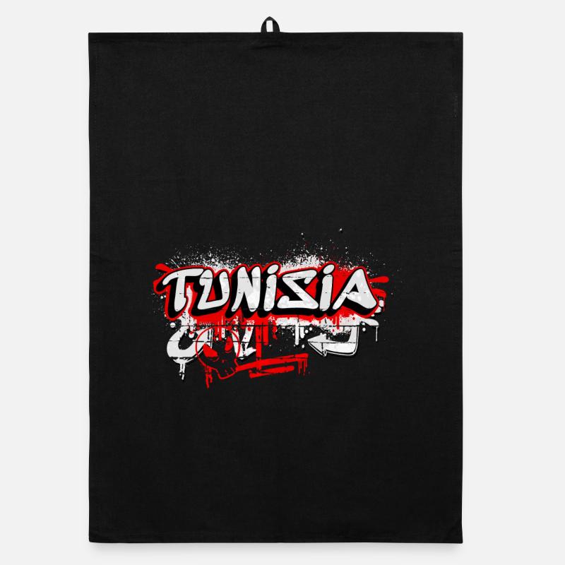 Design de drapeaux de la Tunisie graffiti Torchon bio