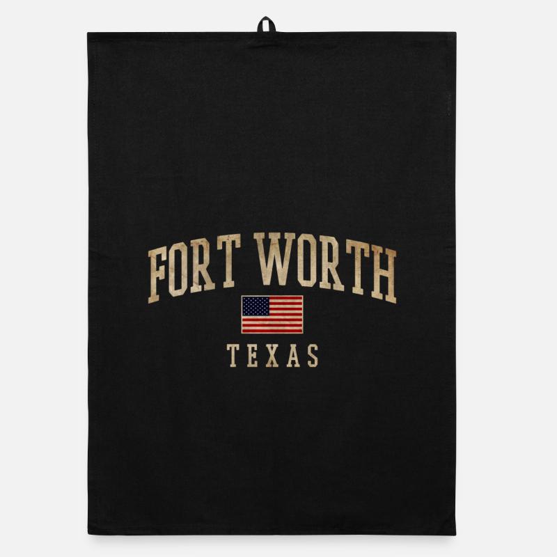 Drapeaux rustiques de Fort Worth, Texas Torchon bio