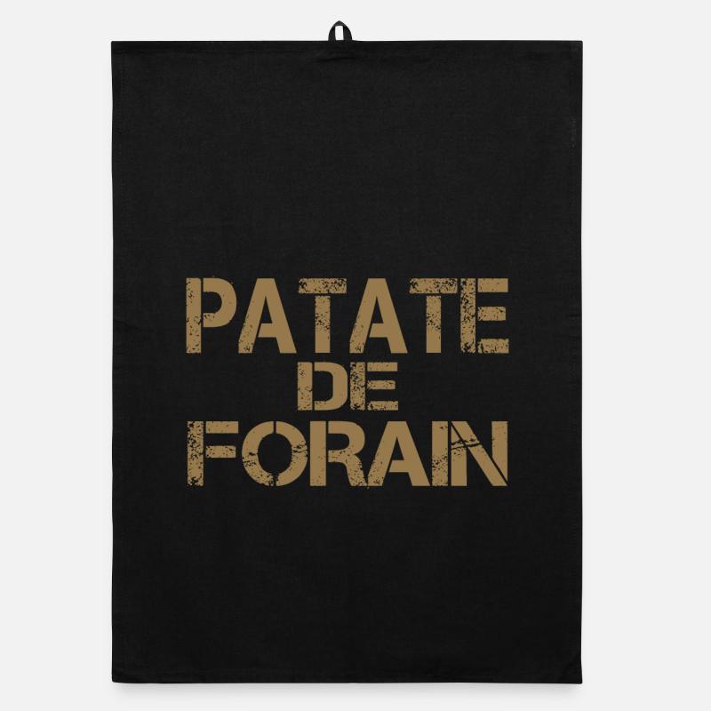 Patate forain ocre - Torchon bio - noir