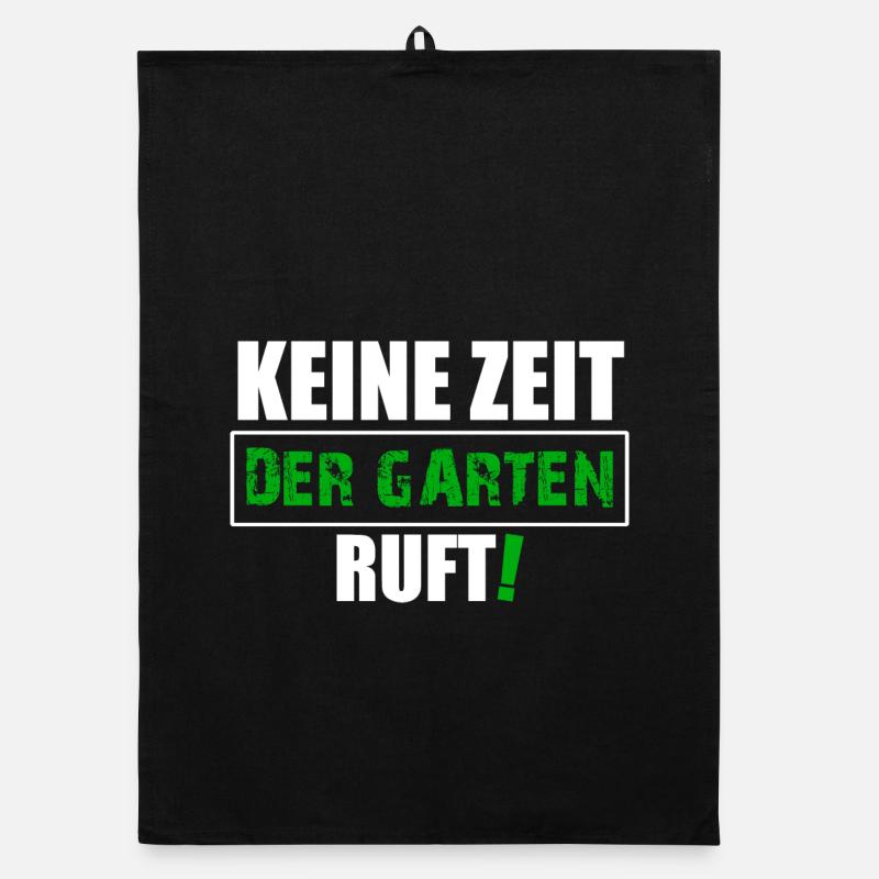 Keine Zeit der Garten ruft - Organic Geschirrtuch - Schwarz