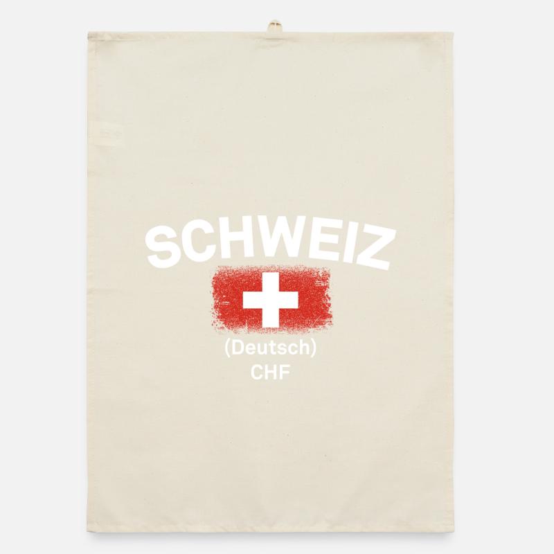 Swiss Flag CHF Emblem Organic dish towel