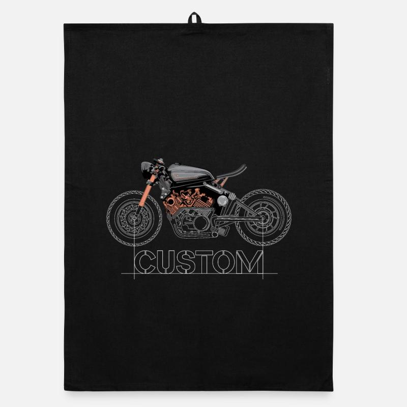 custom motorcycle workshop syymbol drawing icon Organic dish towel