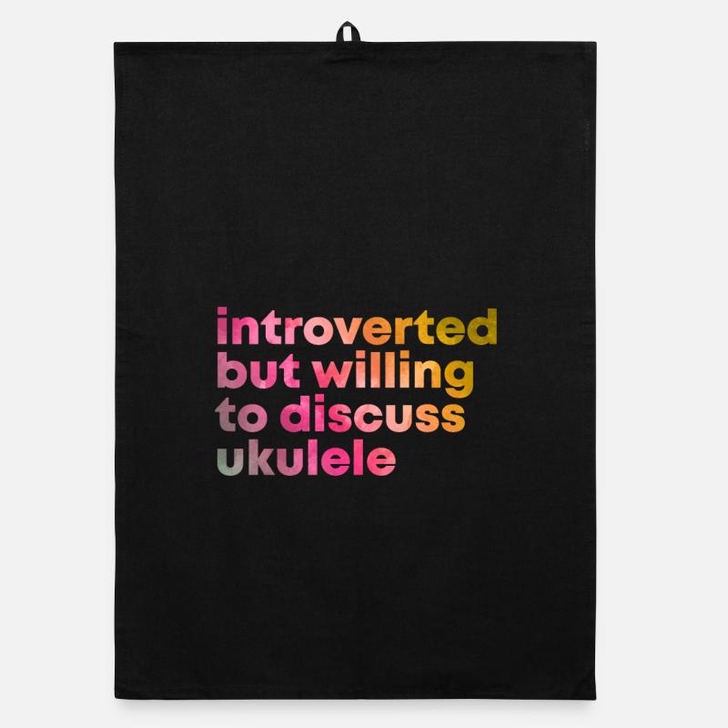 Ukulele - Organic Geschirrtuch - Schwarz