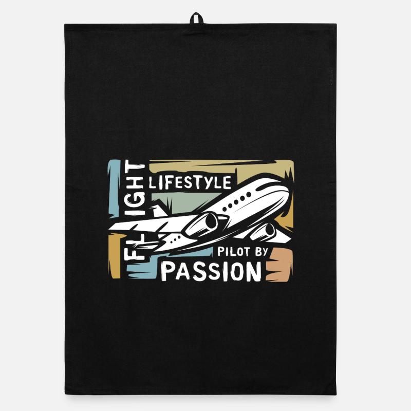 Pilot by Passion - vintage airplane collage Organic dish towel