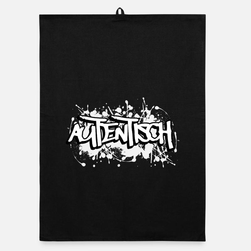 Conception de police graffiti authentique - Torchon bio - noir