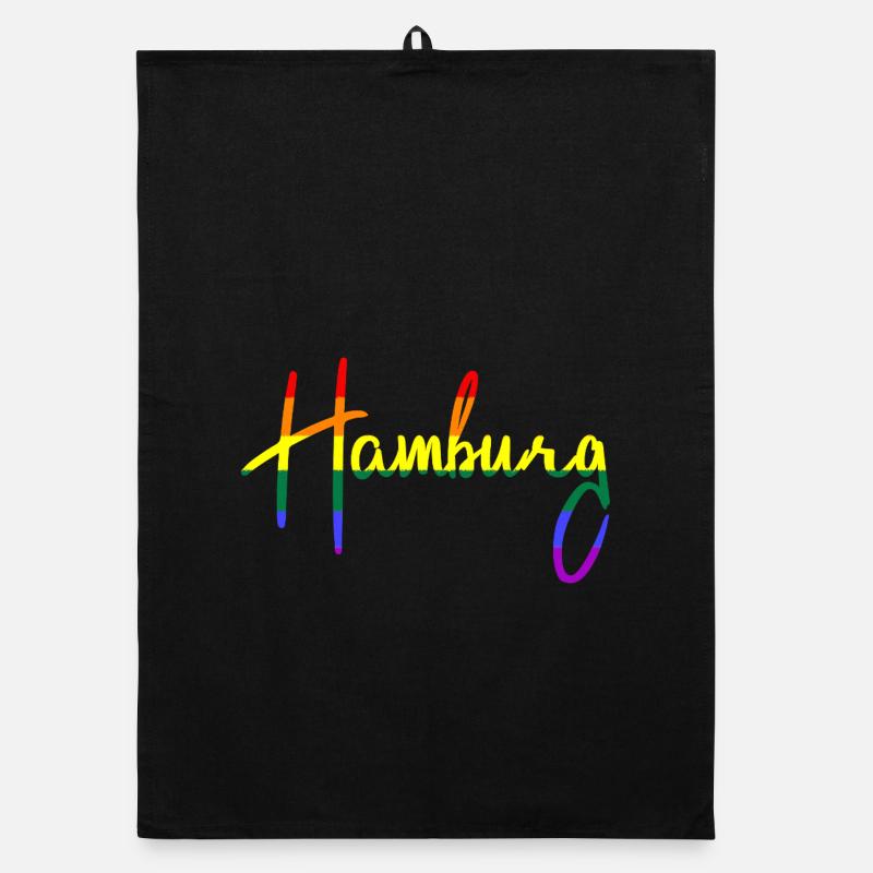 Hamburg - Regenbogen - Regenbogenfarben Organic Geschirrtuch